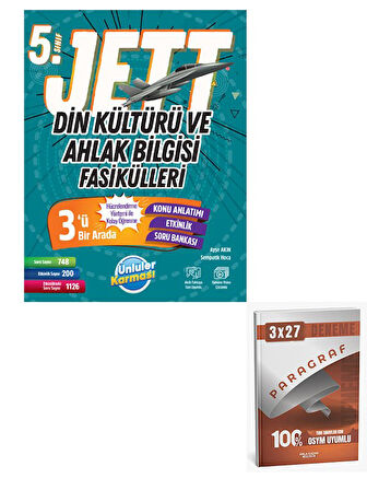 Ünlüller 2026 5 Sınıf Jett Din Kültürü ve Ahlak Bilgisi Fasikülleri+Anla Kazan Paragraf