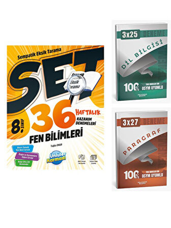 Ünlüller 2026 8. Sınıf Fen Bilimleri 36 Haftalık Kazanım Denemeleri+Anla Kazan Paragraf+Dilbilgisi