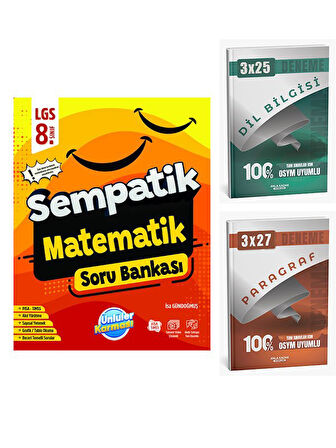 Ünlüller 2026 8.Sınıf Sempatik Matematik Soru Bankası+Anla Kazan Paragraf+Dilbilgisi