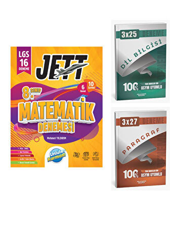 Ünlüller 2026 8.Sınıf Jett Matemetik 16 Deneme+Anla Kazan Paragraf+Dilbilgisi