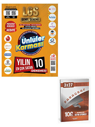 Ünlüller 2026 Lgs Genel 10+2 Karma Deneme+Anla Kazan Paragraf