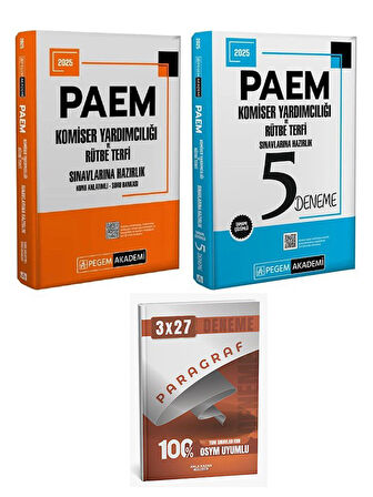 Pegem 2025 PAEM Komiser Yardımcılığı ve Rütbe Terfi Konu Anlatımlı Soru Bankası + 5 Deneme 2 li Set+Anla Kazan Paragraf