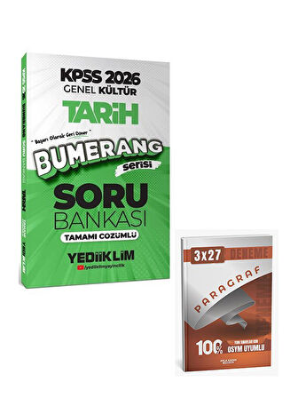 Yediiklim 2026 KPSS Tarih Bumerang Soru Bankası Çözümlü+Anla Kazan Paragraf