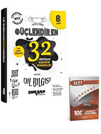 Ankara 2026 8. Sınıf Dil Bilgisi Güçlendiren Haftalık Kazanım Denemeleri+Anla Kazan Paragraf