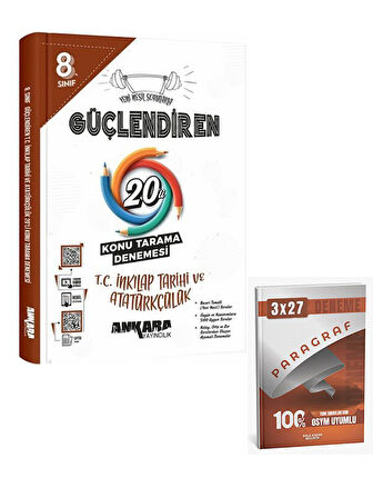 Ankara 2026 8. Sınıf TC İnkılap Tarihi ve Atatürkçülük Güçlendiren 20 Konu Tarama Denemesi+Anla Kazan Paragraf