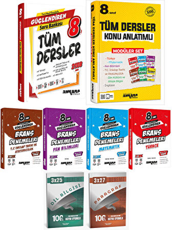 Ankara + Anla Kazan 2026 LGS Tüm Dersler Konu+Soru+Deneme + Anla Kazan Deneme 8 li Set