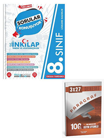 Pruva 2026 8. Sınıf T.C. İnkılap Tarihi ve Atatürkçülük Sorular Konuşuyor Soru Bankası+Anla Kazan Paragraf