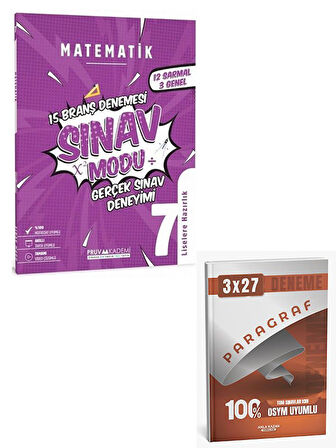 Pruva 2026 7. Sınıf Matematik Sınav Modu 15 Deneme+Anla Kazan Paragraf