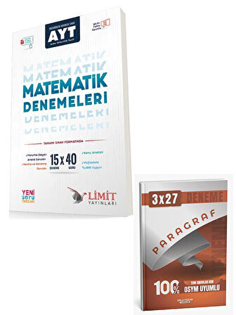 Limit 2026 AYT Matematik 15x40 Video Çözümlü Denemeleri+Anla Kazan Paragraf