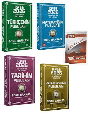 CBA 2026 KPSS Lise Ortaöğretim Ön Lisans Türkçenin+Matematik+Tarih+Vatandaşlık Pusulası Soru Bankası Çözümlü 