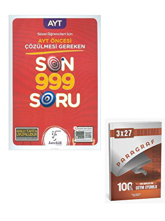 Karekök 2026 AYT Öncesi Çözülmesi Gereken Sözel Son 999 Soru+Anla Kazan Paragraf