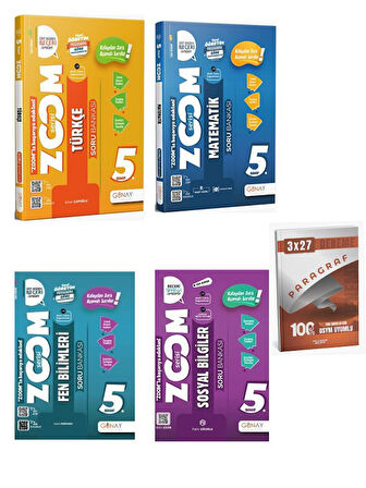 Günay 2026 5. Sınıf TÜm Dersler Zoom Soru Bankası Seti+Anla Kazan Paragraf