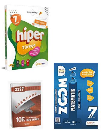 Hiper+Günay 2026 7. Sınıf Hiper Türkçe+Matematik Konu Anlatımlı Soru Bankası Seti+Anla Kazan Paragraf