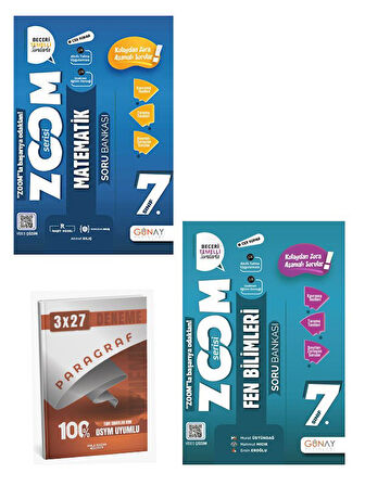Günay 2026 7. Sınıf Zoom Serisi Matematik+Fen Bilimleri  Soru Bankası Seti+Anla Kazan Paragraf