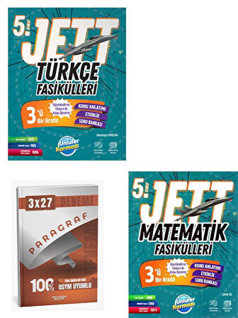 Ünlüler 2026 5. Sınıf Matematik+Türkçe JETT Fasikülleri