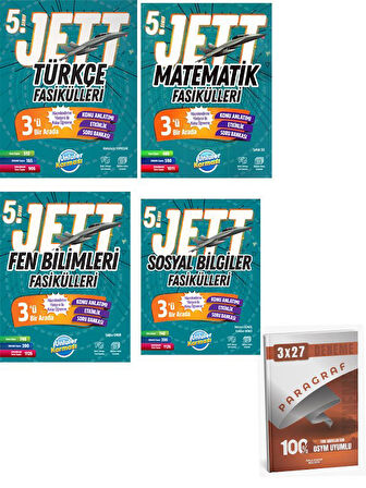 Ünlüler 2026 5. Sınıf Türkçe+Matematik+Fen Bilimleri+Sosyal Bilgiler JETT Fasikülleri Seti+Anla Kazan Paragraf