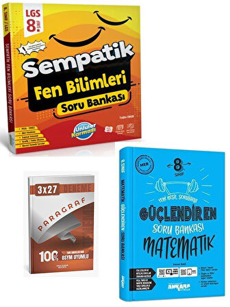 Ünlüler+Ankara 2026 8. Sınıf LGS Fen Bilimleri+Matematik Sempatik Soru Bankası Seti+Anla Kazan Paragraf