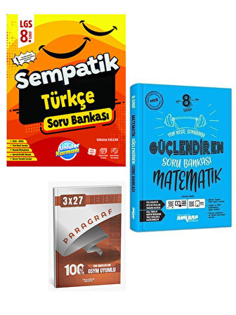 Ünlüller+Ankara 2026 8.Sınıf Sempatik Türkçe+Matematik Soru Bankası Seti+Anla Kazan Paragraf