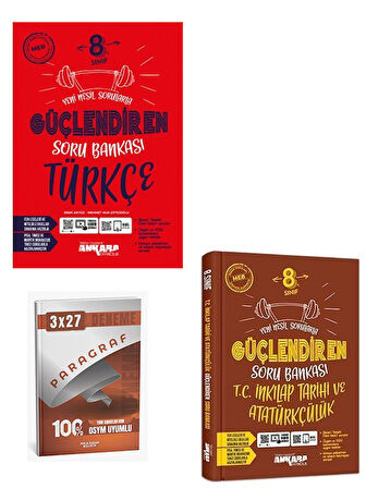 Ankara 2006 8. Sınıf Türkçe+T.C. İnkılap Tarihi ve Atatürkçülük Güçlendiren Soru Bankası Seti Anla Kazan Paragraf