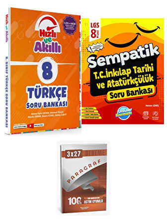 Tammat+Ünlüller 2026 8. Sınıf LGS Türkçe+T.c.İnkılap Tarihi ve Atatürkçülük Hızlı ve Akıllı Soru Bankası Seti+Anla Kazan Paragraf
