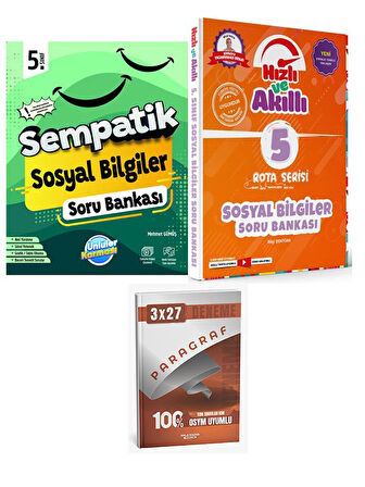 Tammat+Ünlüller 5. Sınıf Sosyal Bilgiler Rota Serisi Hızlı ve Akıllı Soru Bankası Seti+Anla Kazan Paragraf