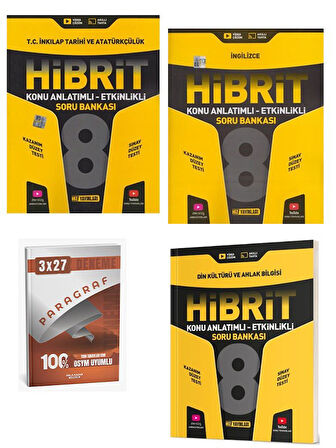 Hız 2026 8. Sınıf T.C. İnkılap Tarihi ve Atatürkçülük+İngilizce+Din Kültürü ve Ahlak Bilgisi  HİBRİT Konu Anlatımlı Etkinlikli Soru Bankası+Paragraf