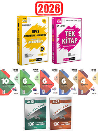 Pegem + Anla Kazan 2026 KPSS Ön Lisans Tek Kitap Konu + Soru + Marka Deneme + Anla Kazan Deneme 9lu