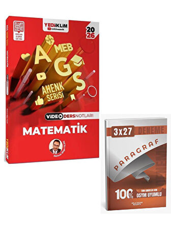 Yediiklim 2026 MEB-AGS Matematik Sayısal Yetenek Video Ders Notları Ahenk Serisi+Anla Kazan Paragraf