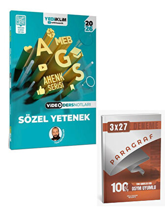 Yediiklim 2026 MEB-AGS Sözel Yetenek Video Ders Notları Ahenk Serisi +Anla Kazan Paragraf