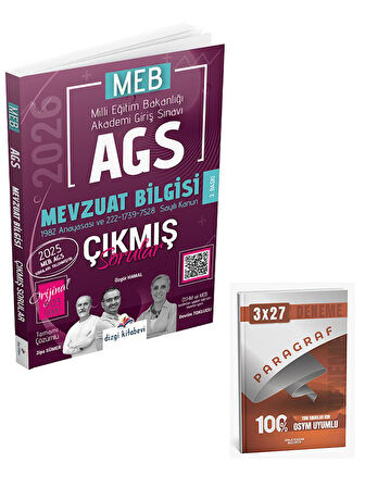 Dizgi Kitap 2026 MEB-AGS Mevzuat Bilgisi Çıkmış Sorular Çözümlü+Anla Kazan Paragraf