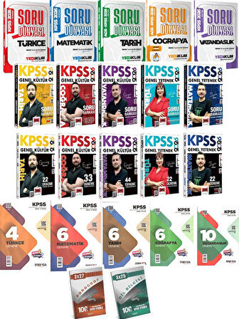 Yediiklim+Yargı 2026 KPSS Genel Yetenek Genel Kültür Soru Bankası+ 81 Deneme 22 li Set