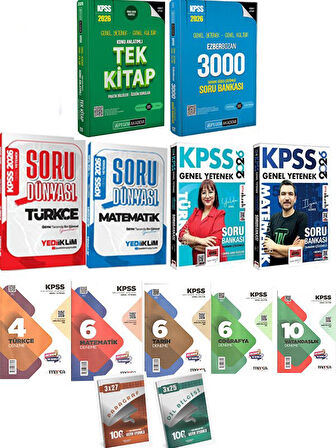 Pegem 2026 KPSS Genel Yetenek Genel Kültür Konu Soru+Yargı+Yediiklim KPSS Türkçe + Matematik Soru Bankası+Marka+Anla Kazan Denemeleri