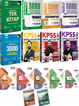 Pegem 2026 KPSS Genel Yetenek Genel Kültür Konu+Soru+Yargı+Yediiklim KPSS Tarih+Coğrafya+Vatandaşlık Soru Bankası+38 Deneme