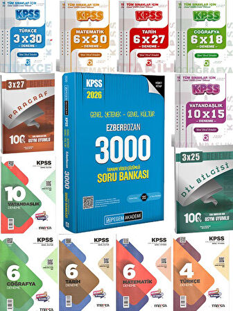 Pegem 2026 KPSS Genel Yetenek Genel Kültür Ezberbozan 3000 Tamamı Video Çözümlü Soru Bankası+69 Deneme