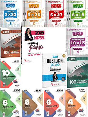 Hoca Kafası 2026 KPSS Türkçe+Dil Bilgisini Soru Bankası Çözümlü Set+69 Deneme