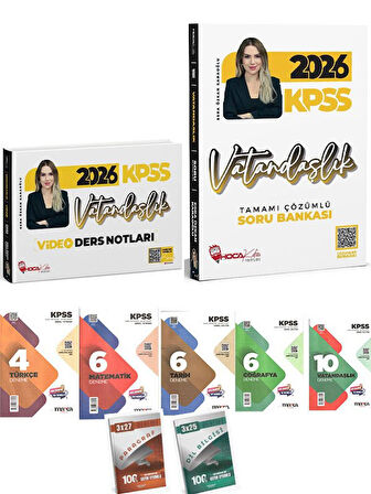Hoca Kafası 2026 KPSS Vatandaşlık Video Ders Notları + Soru Bankası 2 li Set+7'li Deneme