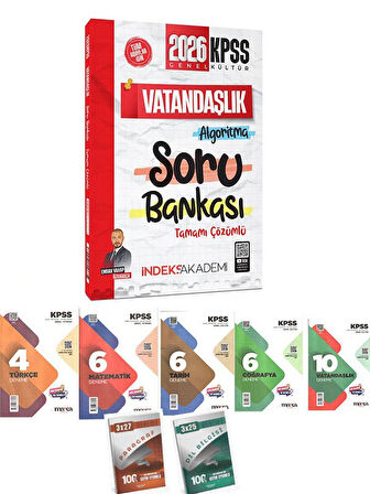 İndeks Akademi 2026 KPSS Vatandaşlık Algoritma Soru Bankası Çözümlü+7'li Deneme