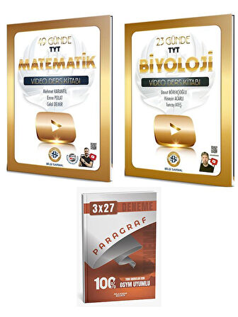 BilgiSarmal 2026 TYT Matematik+Biyoloji 49+23 Günde Video Ders Kitabı Seti+Anla Kazan Paragraf