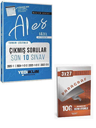Yediiklim 2026 ALES Master Sözel Yetenek Çıkmış Sorular Son 10 Sınav Çözümlü+Anla Kazan Paragraf