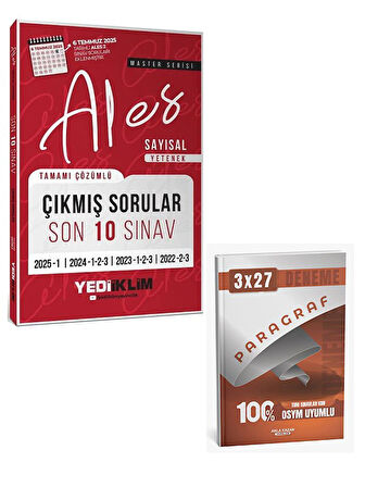 Yediiklim 2026 ALES Master Sayısal Yetenek Çıkmış Sorular Son 10 Sınav Çözümlü+Anla Kazan Paragraf