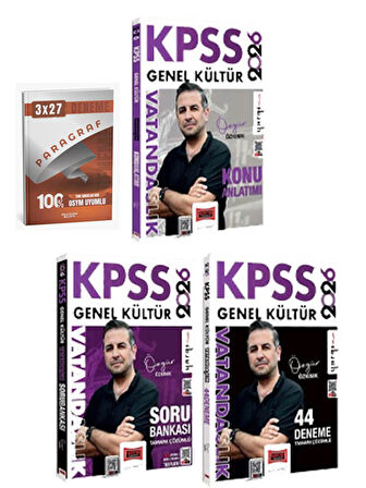Yargı 2026 KPSS Vatandaşlık Konu + Soru Bankası + 44 Deneme 3 lü Set+Anla Kazan Paragraf