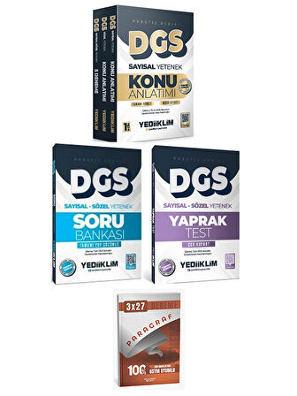 Anla Kazan + Yediiklim 2026 DGS Sayısal Sözel Prestij Konu + Soru + Deneme + Yaprak Test 4 lü Set