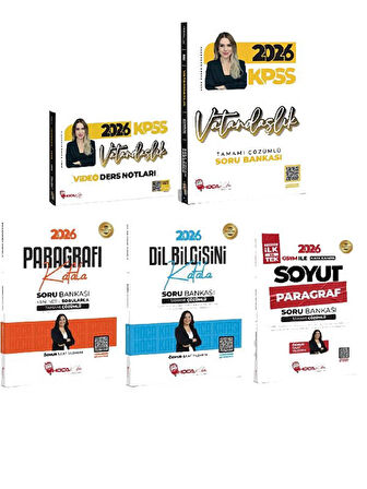 Hoca Kafası 2026 KPSS Vatandaşlık + Paragraf + Dil Bilgisi Video Ders Notları + Soru Bankası 5 li Set