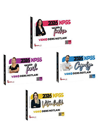 Hoca Kafası 2026 KPSS Türkçe + Tarih + Coğrafya + Vatandaşlık Video Ders Notları 4 lü Set