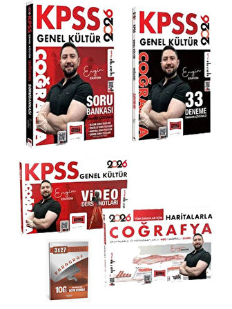 Yargı 2026 KPSS Coğrafya Haritalarla + Video Ders Notları + Soru Bankası + 33 Deneme 4 lü Set+Anla Kazan Paragraf
