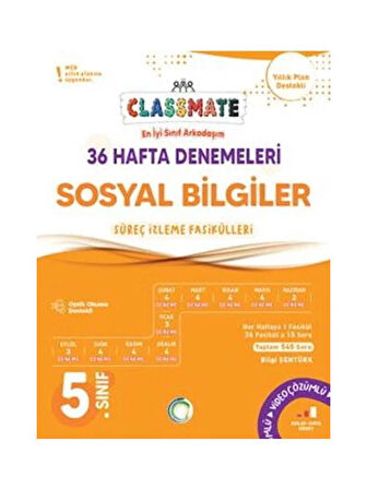 Okyanus 2026 5. Sınıf Sosyal Bilgiler Classmate 36 Hafta Denemeleri Çözümlü Yeni Müfredat