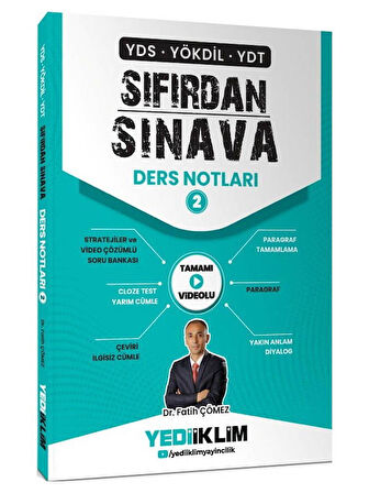 Yediiklim 2026 YDS YÖKDİL YDT Sıfırdan Sınava Tamamı Videolu Ders Notları 2. Kitap
