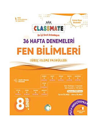Okyanus 2026 8. Sınıf Fen Bilimleri Classmate 36 Hafta Denemeleri