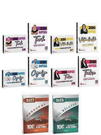 Anla Kazan + Hoca Kafası 2026 KPSS Tarih + Coğrafya + Vatandaşlık + Türkçe Video Ders Notları + Soru Bankası 8 li Set Anla Kazan + Hoca Kafası Yayınları