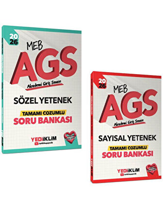 Yediiklim  2026 MEB AGS Sözel+Sayısal  Yetenek Tamamı Çözümlü Soru Bankası
